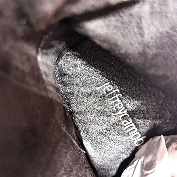 Jeffrey Campbell Wmn Tyr Black Leather Vintage Retro Square Toe Lace Boots 6 - Picture 8 of 11